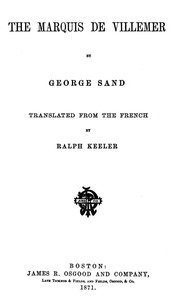 Cover of The Marquis de Villemer