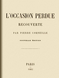 Cover of L'occasion perdue recouverte