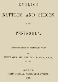Cover of English Battles and Sieges in the Peninsula.