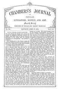 Cover of Chambers's Journal of Popular Literature, Science, and Art, No. 748, April 27, 1878