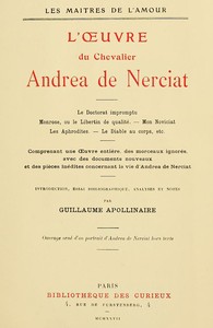 Cover of L'oeuvre du chevalier Andrea de Nerciat (1/2)