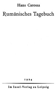 Cover of Rumänisches Tagebuch
