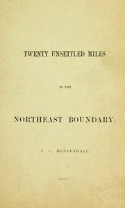 Cover of Twenty Unsettled Miles in the Northeast Boundary
