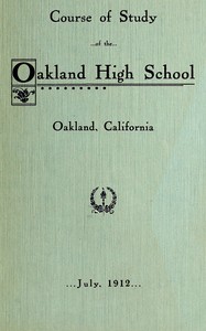 Cover of Course of Study of the Oakland High School