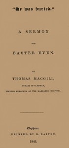 Cover of "He was buried." A Sermon for Easter Even