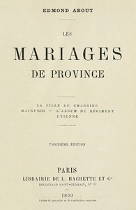 Cover of Les mariages de province