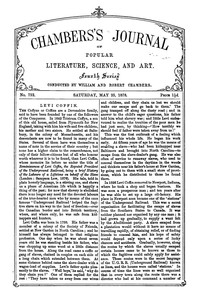 Cover of Chambers's Journal of Popular Literature, Science, and Art, No. 752, May 25, 1878