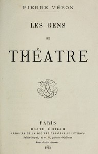 Cover of Les gens de théâtre