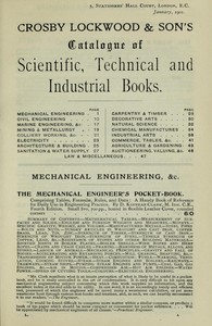 Cover of Crosby Lockwood & Son's Catalogue of Scientific, Technical and Industrial Books, January, 1901