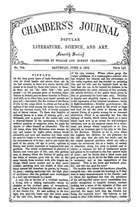 Cover of Chambers's Journal of Popular Literature, Science, and Art, No. 754, June 8, 1878