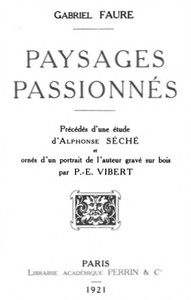 Cover of Paysages Passionnés