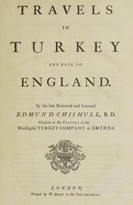 Cover of Travels in Turkey and back to England