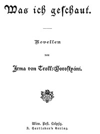 Cover of Was ich geschaut: Novellen