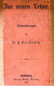 Cover of Zur neuen Lehre: Betrachtungen