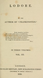 Cover of Lodore, Vol. 3 (of 3)