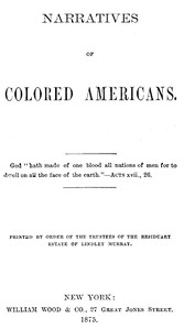 Cover of Narratives of Colored Americans
