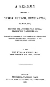 Cover of A Sermon preached at Christ Church, Kensington, on May 1, 1859