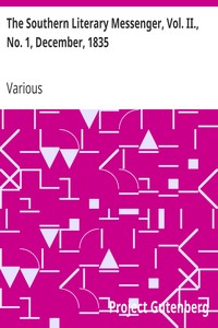 Cover of The Southern Literary Messenger, Vol. II., No. 1, December, 1835