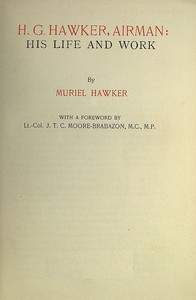 Cover of H. G. Hawker, airman: his life and work