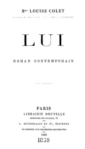 Cover of Lui: Roman contemporain