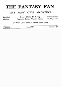 Cover of The Fantasy Fan, Volume 1, Number 10, June 1934