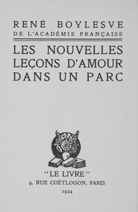 Cover of Les nouvelles leçons d'amour dans un parc