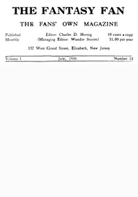 Cover of The Fantasy Fan, Volume 1, Number 11, July 1934