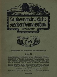Cover of Landesverein Sächsischer Heimatschutz — Mitteilungen Band X, Heft 10-12