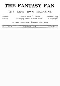 Cover of The Fantasy Fan , Volume 2, Number 1, September 1934