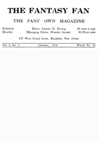 Cover of The Fantasy Fan, Volume 2, Number 2, October 1934