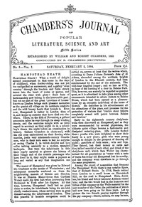 Cover of Chambers's Journal of Popular Literature, Science, and Art, Fifth Series, No. 5, Vol. I, February 2, 1884