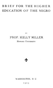 Brief for the higher education of the negro