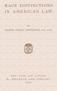 Cover of Race Distinctions in American Law