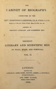 Cover of Eminent literary and scientific men of Italy, Spain, and Portugal. Vol. 2 (of 3)