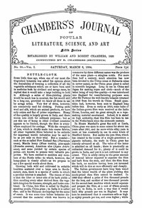 Cover of Chambers's Journal of Popular Literature, Science, and Art, Fifth Series, No. 10, Vol. I, March 8, 1884