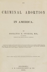 Cover of On criminal abortion in America