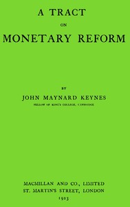 Cover of A Tract on Monetary Reform