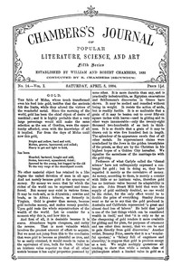 Cover of Chambers's Journal of Popular Literature, Science, and Art, Fifth Series, No. 14, Vol. I, April 5, 1884