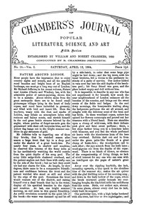 Cover of Chambers's Journal of Popular Literature, Science, and Art, Fifth Series, No. 15, Vol. I, April 12, 1884