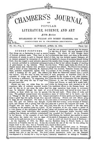 Cover of Chambers's Journal of Popular Literature, Science, and Art, Fifth Series, No. 16, Vol. I, April 19, 1884
