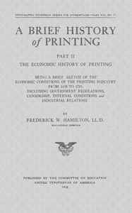 A Brief History of Printing. Part II: The Economic History of Printing