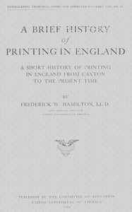 Cover of A Brief History of Printing in England