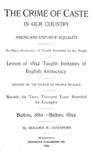 Cover of The Crime of Caste in Our Country