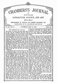 Cover of Chambers's Journal of Popular Literature, Science, and Art, Fifth Series, No. 22, Vol. I, May 31, 1884