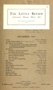 Cover of The Little Review, December 1914 (Vol. 1, No. 9)