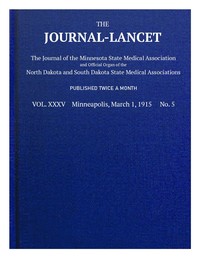Cover of The Journal-Lancet, Vol. XXXV, No. 5, March 1, 1915