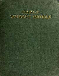 Cover of Early Woodcut Initials