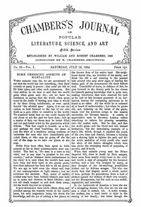 Cover of Chambers's Journal of Popular Literature, Science, and Art, Fifth Series, No. 29, Vol. I, July 19, 1884