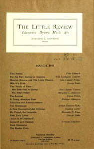 Cover of The Little Review, March 1915 (Vol. 2, No. 1)