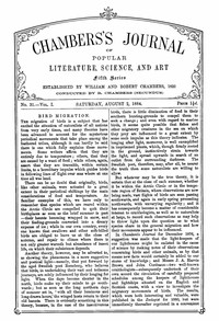 Cover of Chambers's Journal of Popular Literature, Science, and Art, Fifth Series, No. 31, Vol. I, August 2, 1884